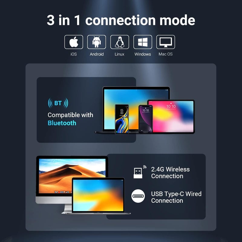 Tera ماسح الباركود اللاسلكي 1D 2D QR محمول مع مشبك خلفي 3 في 1 2.4GHz لاسلكي و USB سلكي ومتوافق مع بلوتوث قارئ باركود جيب صغير للهواتف الذكية أندرويد ماك أو إس ويندوز 0013 - Image 4